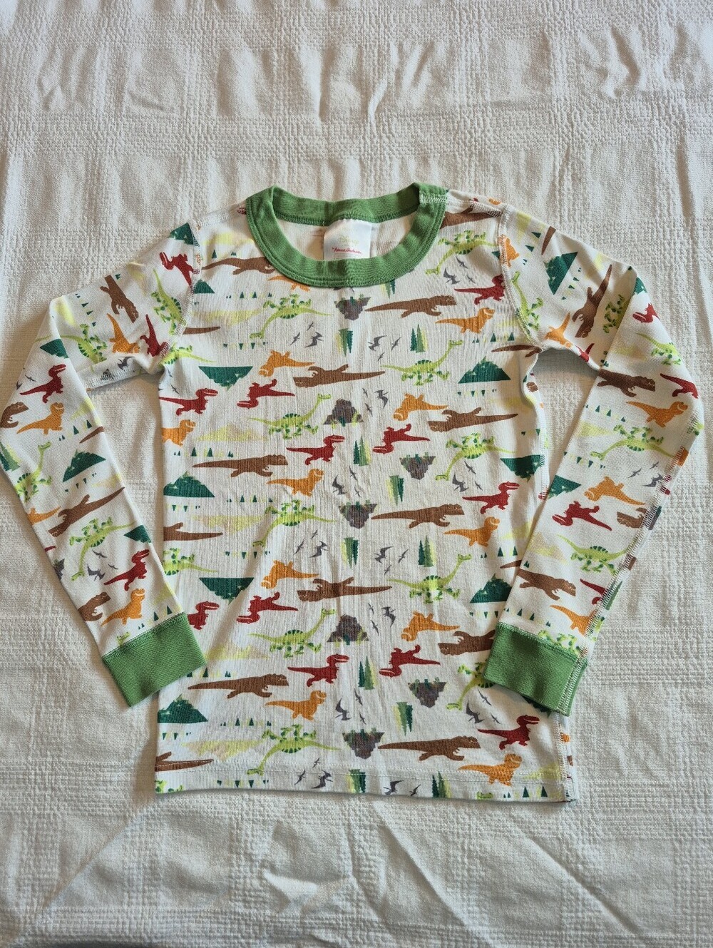 Hanna Andersson size 130 or 8 boys pajama top dinosaur design GUC